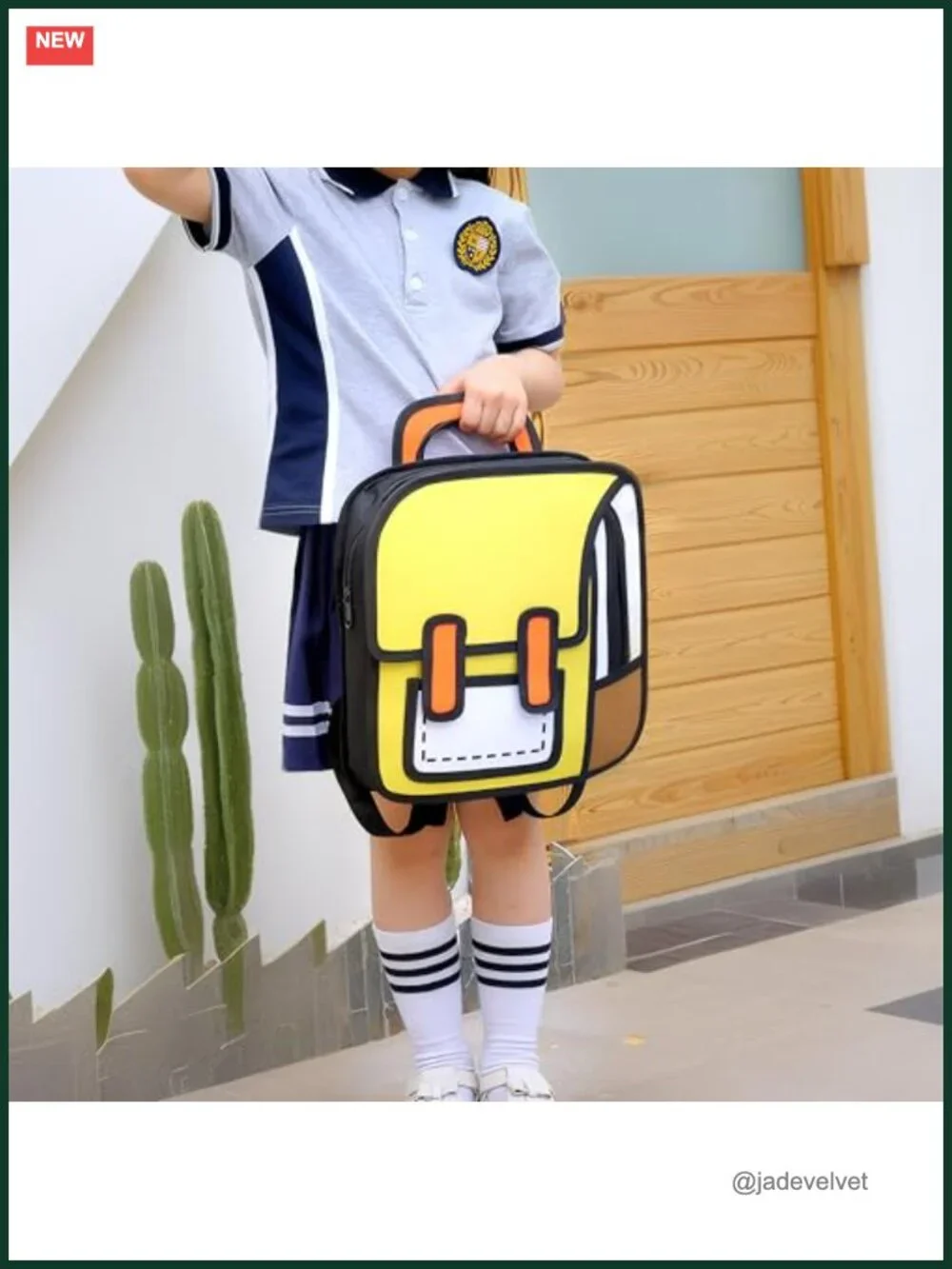Kids Kawaii Backpack Cute Toddler 2D Cartoon Paper Jump Bookbag School Bag
